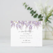 Wisteria Paars Weddenschap Save Dates BUDGET (Staand voorkant)