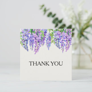 Wisteria Paarse Bloemen Botanische Tuin Bruiloft Bedankkaart