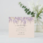 Wisteria Peach Weddenschap Save Dates BUDGET (Staand voorkant)