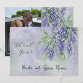 Wisteria Peint Ajouter Photo Merci Cartes (Devant / Derrière)