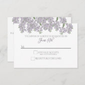 Wisteria peinte mariage RSVP avec choix de repas (Devant / Derrière)