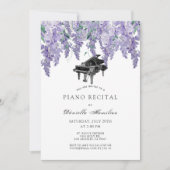 Wisteria Piano White Recital Invitation (Devant)