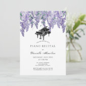 Wisteria Piano White Recital Invitation (Debout devant)