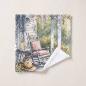 Wisteria Porch Rocking Chair Scène (Gant de toilette)