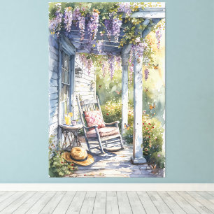 Wisteria Porch schommelstoel scene Canvas Afdruk