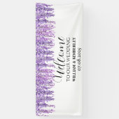 Wisteria Purple Bloemen Elegante bruiloft Spandoek (Verticaal)