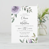 Wisteria Purple Faire-part de mariage botanique (Debout devant)