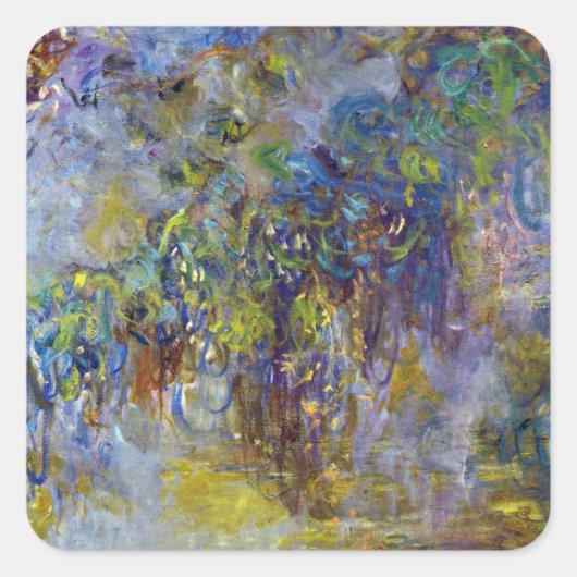 Wisteria (rechterhelft) van Claude Monet Vierkante Sticker (Voorkant)