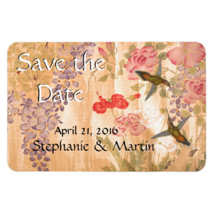 Wisteria Rozen Bloemen Floral Save the Date Magnet Magneet