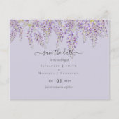 Wisteria Save Dates Dusty Paars Weddenschap BUDGET (Voorkant)