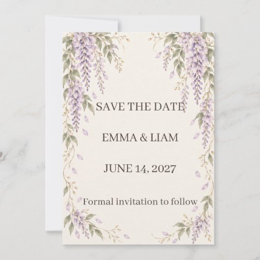Wisteria Save the Date (Devant)