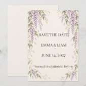 Wisteria Save the Date (Devant / Derrière)