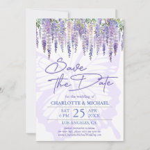 Wisteria Summer Garden Wedding Save the Date Kaart