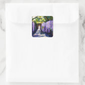 Wisteria-tunnel Vierkante Sticker (Tas)