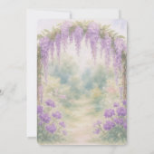 Wisteria Wedding Arch in een zomertuin Kaart (Achterkant)