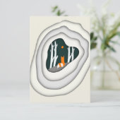 Wistful Fox Papercut Impression Kaart (Staand voorkant)