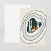Wistful Fox Papercut Impression Kaart (Voorkant / Achterkant)