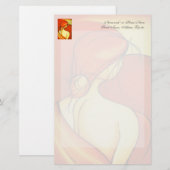 Wistful Lady in Oranje Briefpapier (Voorkant / Achterkant)