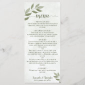 Wistful Leaves Rustic Sage Green Wedding Menu (Voorkant)