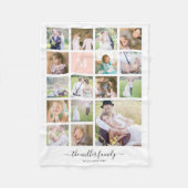 Wit 16 Photo Collage Monogram Naam Kalligrafie Fleece Deken (Voorkant)
