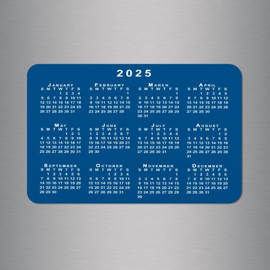 Wit 2025 Kalender Blauwe Achtergrond Sjabloon Magneet