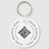 Wit 2-zijdig bedrijf QR-code Business Branded Sleutelhanger (Achterkant)
