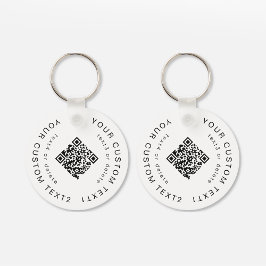 Wit 2-zijdig bedrijf QR-code Business Branded Sleutelhanger