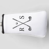 Wit Aangepast Monogram Eenvoudig Minimalistisch Golfheadcover (Voorkant)