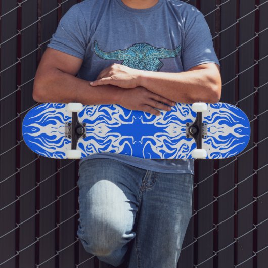 Wit Abstract Gebroken Hart Stamoud Design Skateboard (Buiten 3)