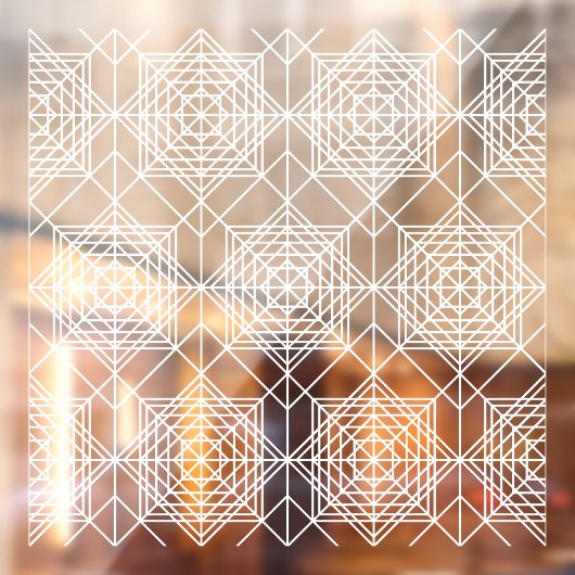 wit Abstract lineair patroon Raamsticker (Vel 2)