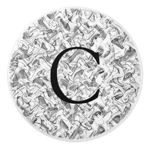 Wit Abstract Roke Sturban Bedroom Decor Design Keramische Knop