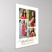 Wit Afstuderen 4 Photo Script Hearts Real Gold Folie Afdrukken (Laagn)