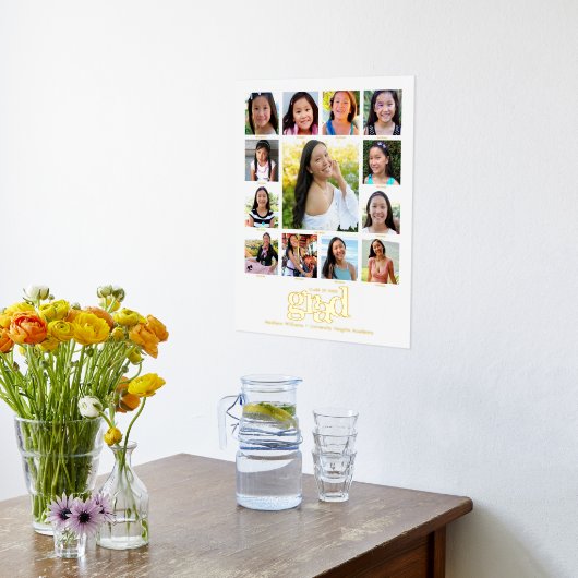 Wit Afstuderen K-12 Fotocollage Vet Echt Goud Folie Afdrukken (Laag (Keuken))