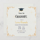 Wit Afstuderen Save the Date Kaart (Voorkant / Achterkant)