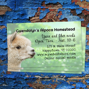 Wit Alpacabrei garen Visitekaartje