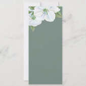 Wit Apple Blossom Menu Weddenschap Kaart (Achterkant)