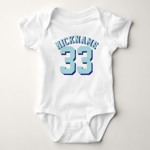 Wit & Aqua Baby Sporttrui ontwerp Romper