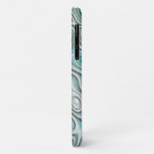 Wit Aqua Turquoise Groen Swirl Art Patroon Case-Mate iPhone Case (Achterkant/links)