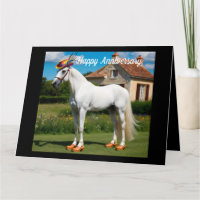 Wit Arabisch Paard met pet en klompen