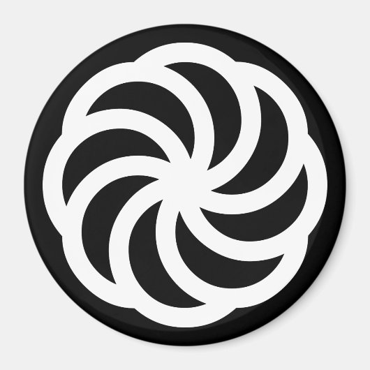 Wit Armeens Eternity Symbool op zwart Magneet (Voorkant)