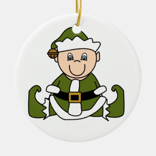 wit Baby elf Ornament (Voorkant)