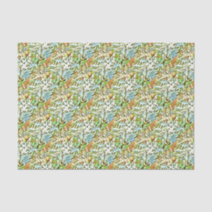 Wit, babyblauw en groen camouflagepatroon tissuepapier