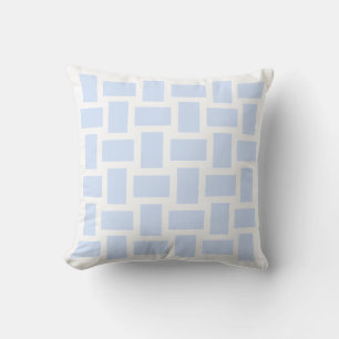 Wit & babyblauw pastel weefsel ontwerp kussen