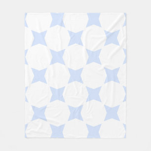 Wit & babyblauw pastelkleurig sterrenpatroon ontwe fleece deken