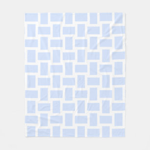 Wit & babyblauw pastelkleurig weefontwerp fleece deken