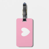 Wit Bagagelabel met lederen riem (Achterkant verticaal)