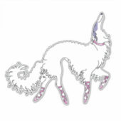 Wit Ballet Borzoi Die Cut Vinyl Sticker (Voorkant)