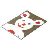 Wit Beer met rode neus, mond en oren (Santa) Notitieboek (Linkerzijde)