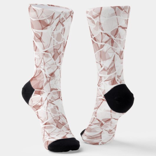 Wit beige abstract modieus modern patroon sokken (Gebogen)