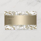 Wit Beige Floral Elegant Visitekaartje 3 (Achterkant)